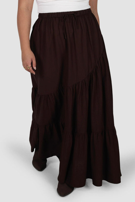 ALUNA MAXI SKIRT ESPRESSO - Fayt The Label