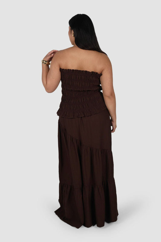 ALUNA MAXI SKIRT ESPRESSO - Fayt The Label