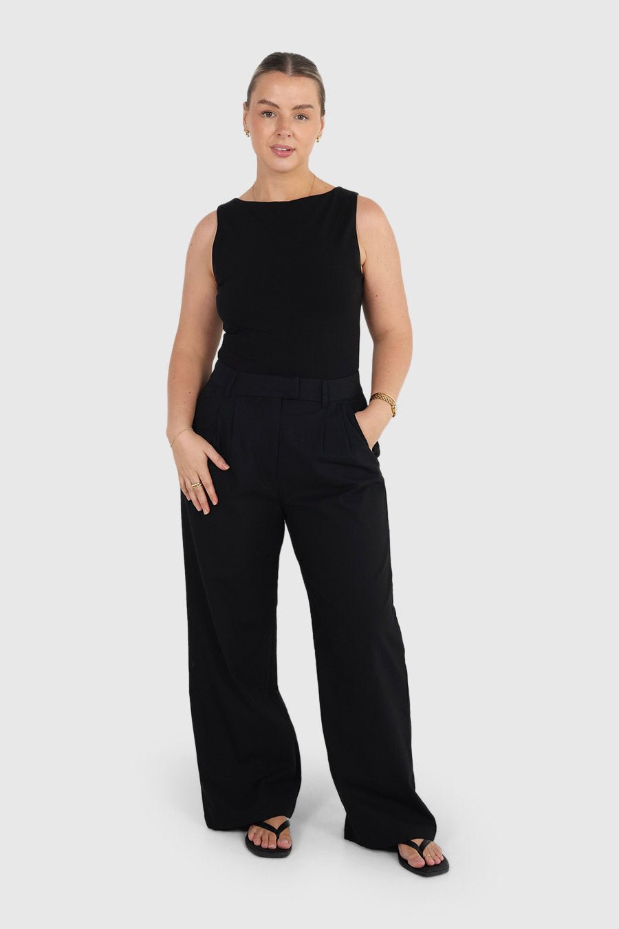 ARIE LINEN PANTS BLACK - Fayt The Label