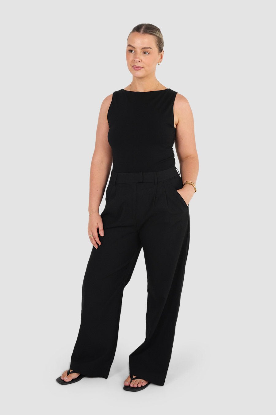 ARIE LINEN PANTS BLACK - Fayt The Label