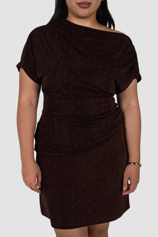 AVENDI TOP ESPRESSO SPARKLE - Fayt The Label