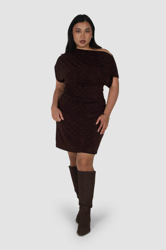 AVENDI TOP ESPRESSO SPARKLE - Fayt The Label