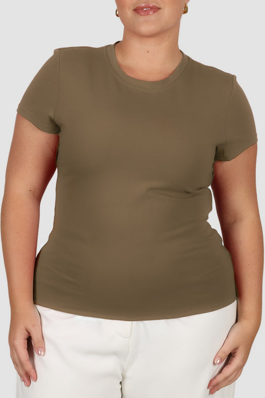 BUTTERY TEE OLIVE - Fayt The Label