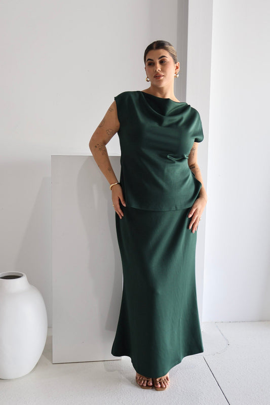 CALAIS SKIRT DEEP GREEN - Fayt The Label