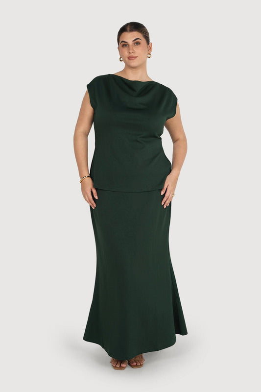 CALAIS SKIRT DEEP GREEN - Fayt The Label