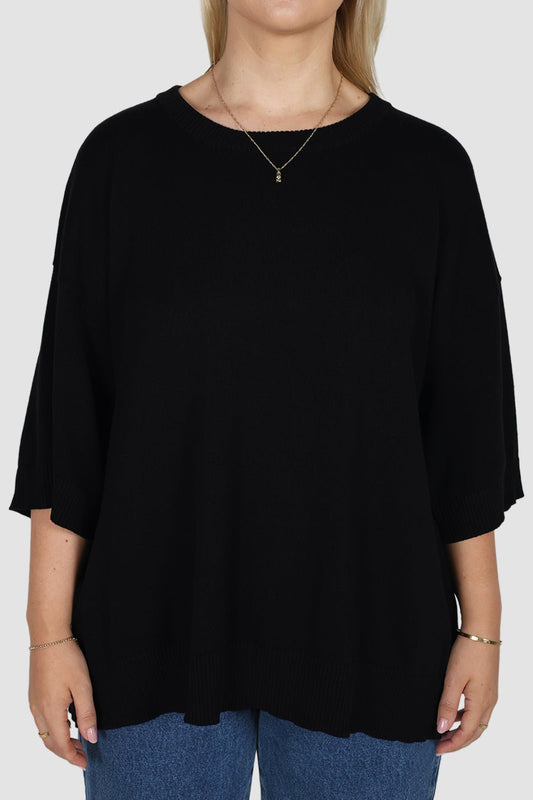 CALDER KNIT TOP BLACK - Fayt The Label