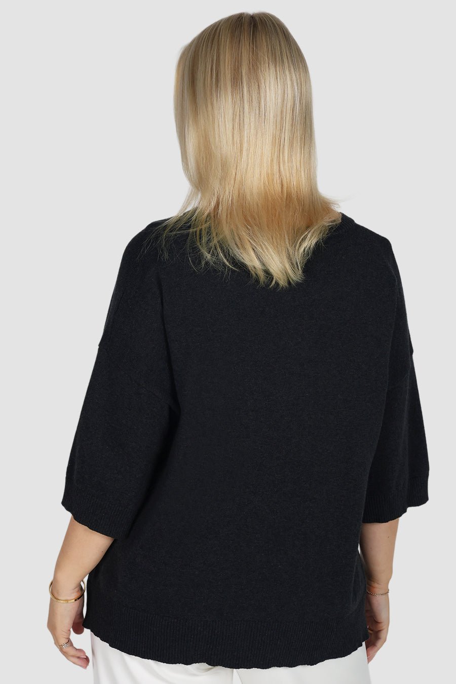 CALDER KNIT TOP DEEP GREY MARLE - Fayt The Label