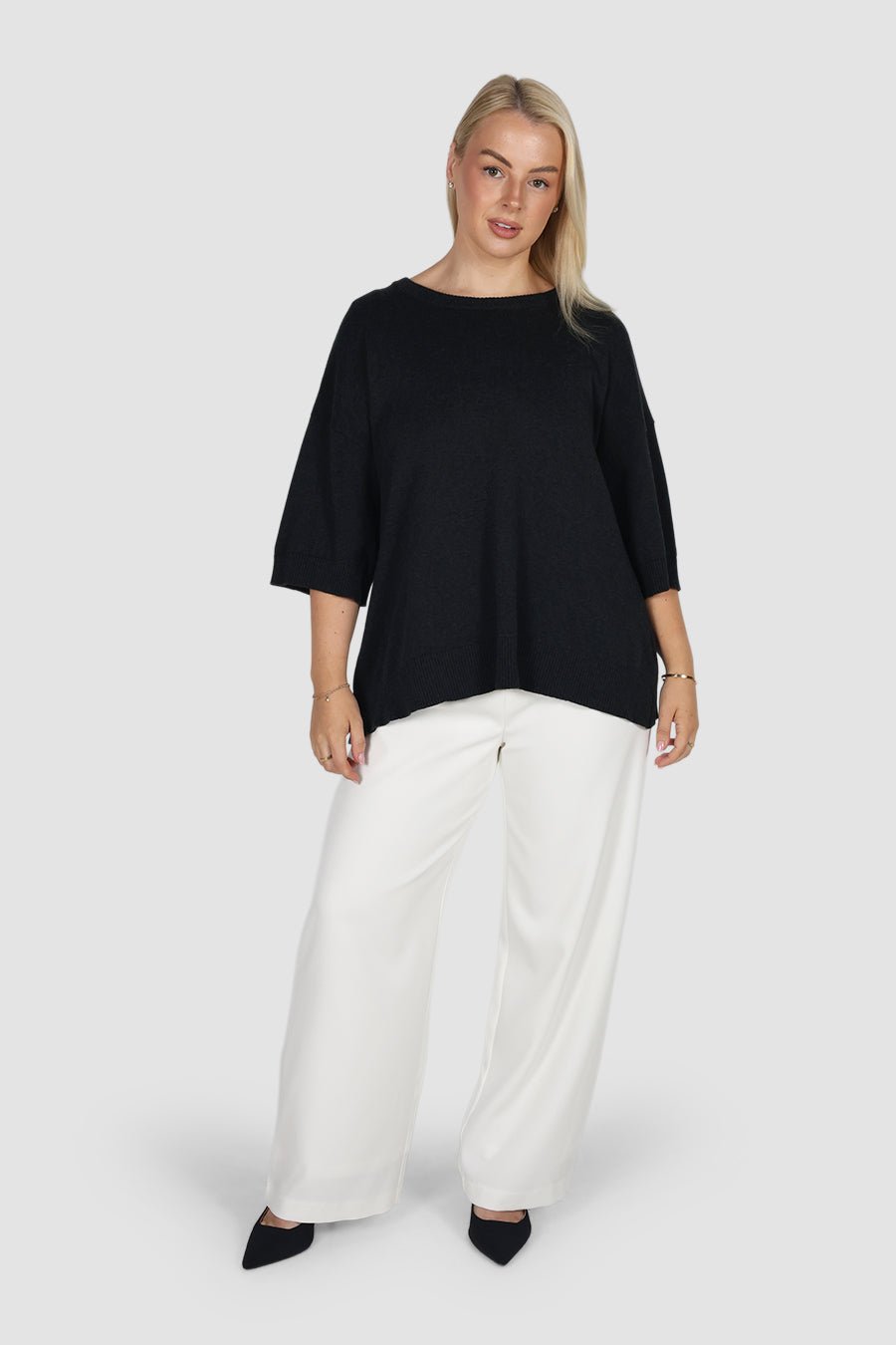 CALDER KNIT TOP DEEP GREY MARLE - Fayt The Label