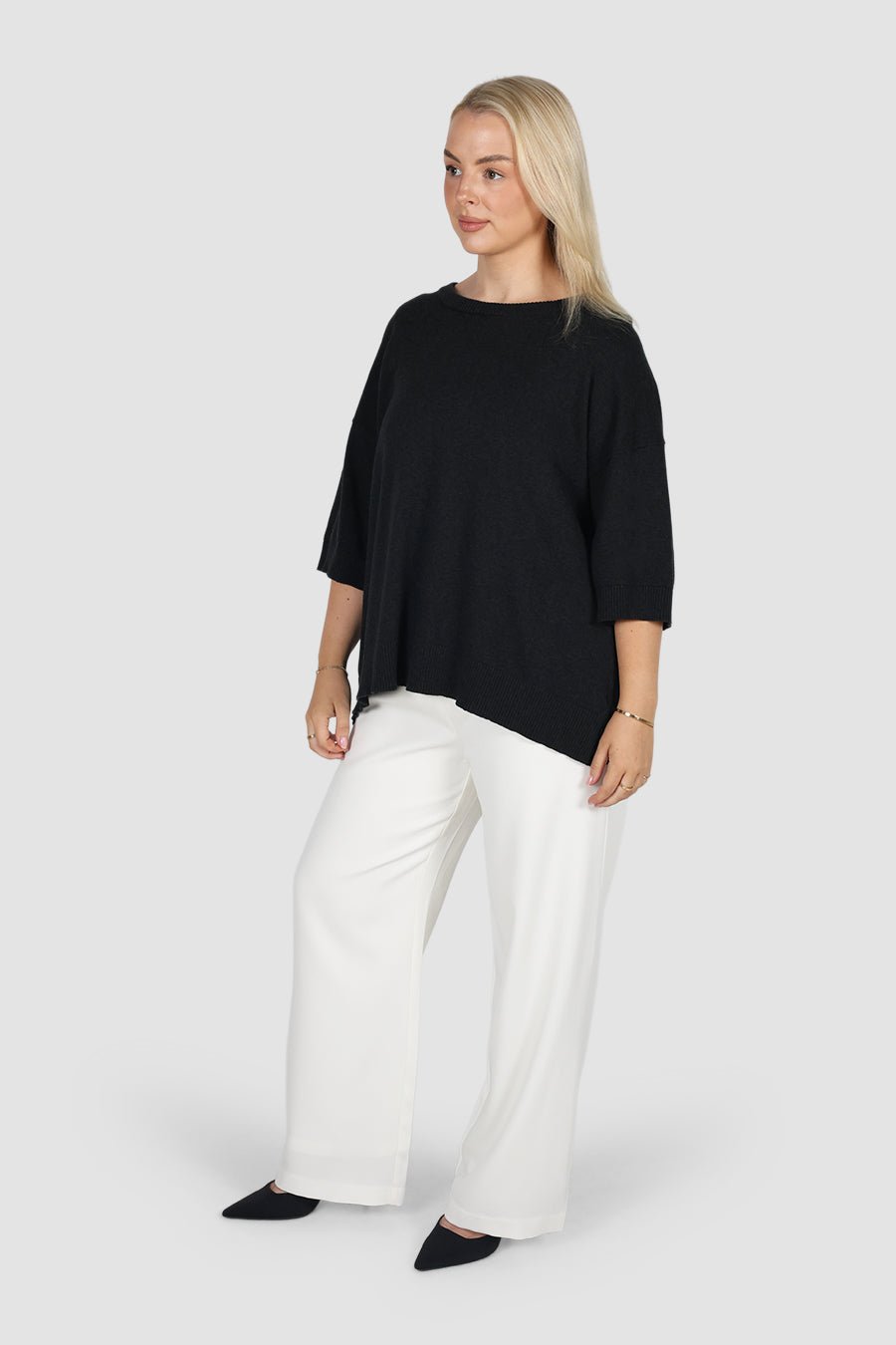 CALDER KNIT TOP DEEP GREY MARLE - Fayt The Label