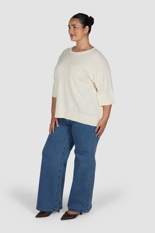 CALDER KNIT TOP MILK - Fayt The Label