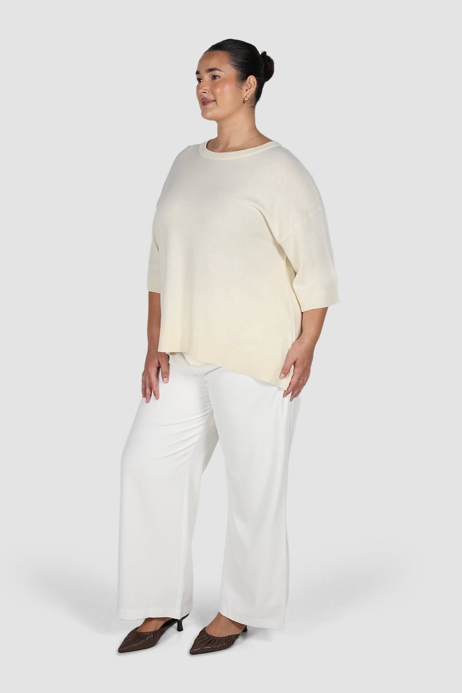 CALDER KNIT TOP MILK - Fayt The Label