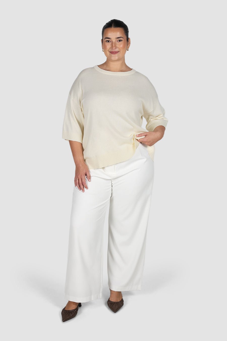 CALDER KNIT TOP MILK - Fayt The Label