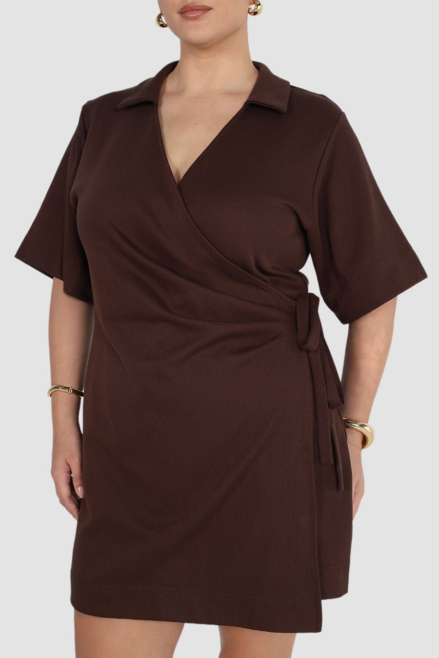 CASA WRAP DRESS ESPRESSO - Fayt The Label