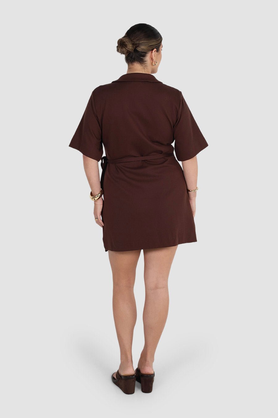 CASA WRAP DRESS ESPRESSO - Fayt The Label