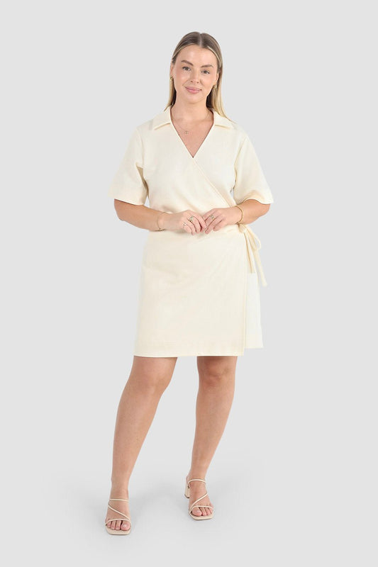 CASA WRAP DRESS MILK - Fayt The Label