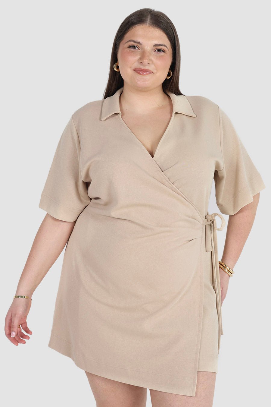 CASA WRAP DRESS NEUTRAL - Fayt The Label
