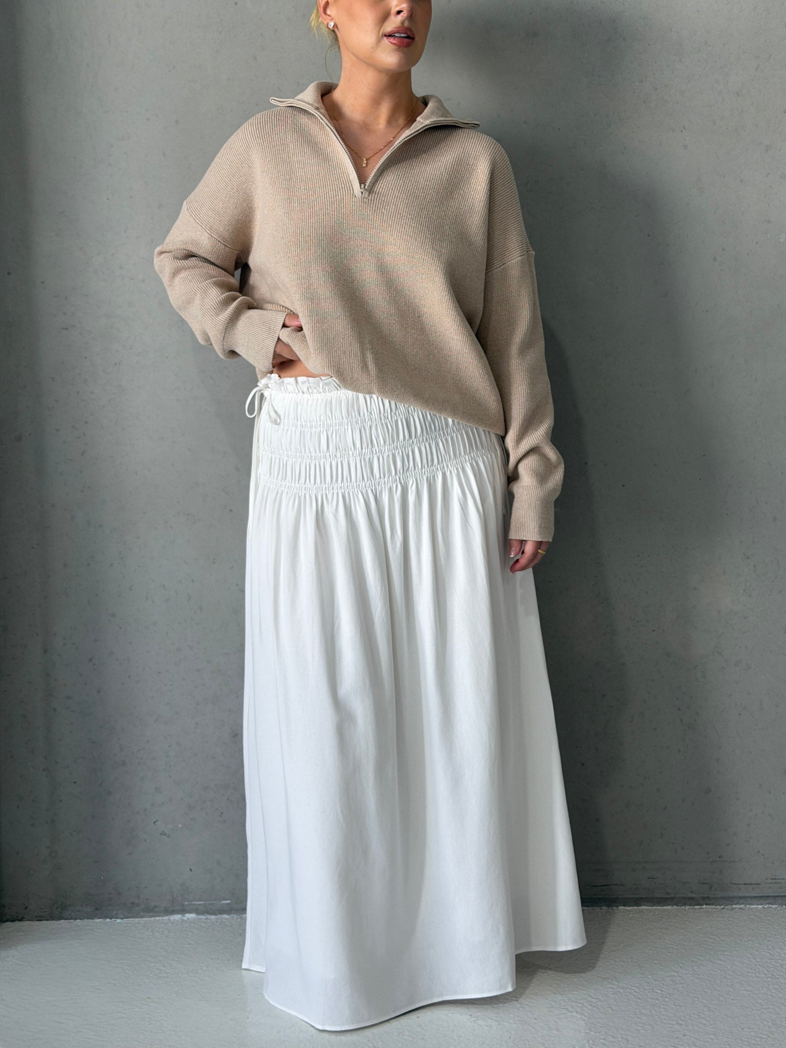 CASSIDY MAXI SKIRT WHITE - Fayt The Label