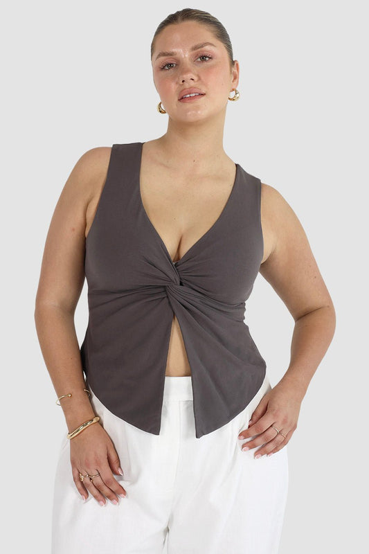 COLT TWIST TOP CHARCOAL - Fayt The Label