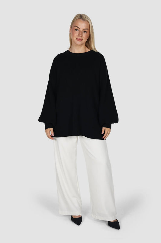 CORLEN OVERSIZED KNIT BLACK - Fayt The Label