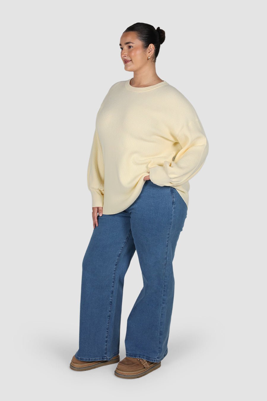 CORLEN OVERSIZED KNIT BUTTERMILK - Fayt The Label
