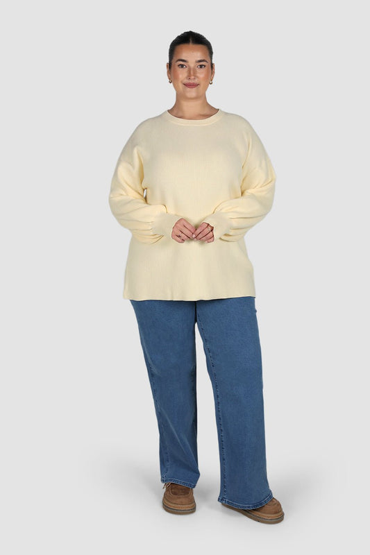 CORLEN OVERSIZED KNIT BUTTERMILK - Fayt The Label