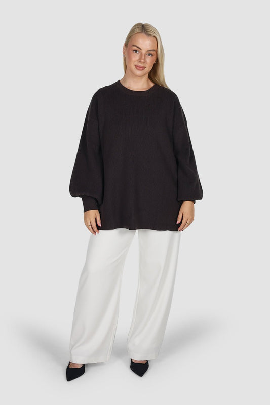 CORLEN OVERSIZED KNIT CHARCOAL - Fayt The Label