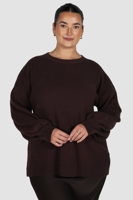 CORLEN OVERSIZED KNIT ESPRESSO - Fayt The Label