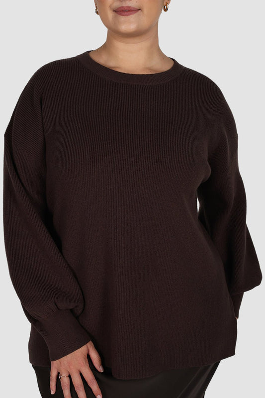 CORLEN OVERSIZED KNIT ESPRESSO - Fayt The Label