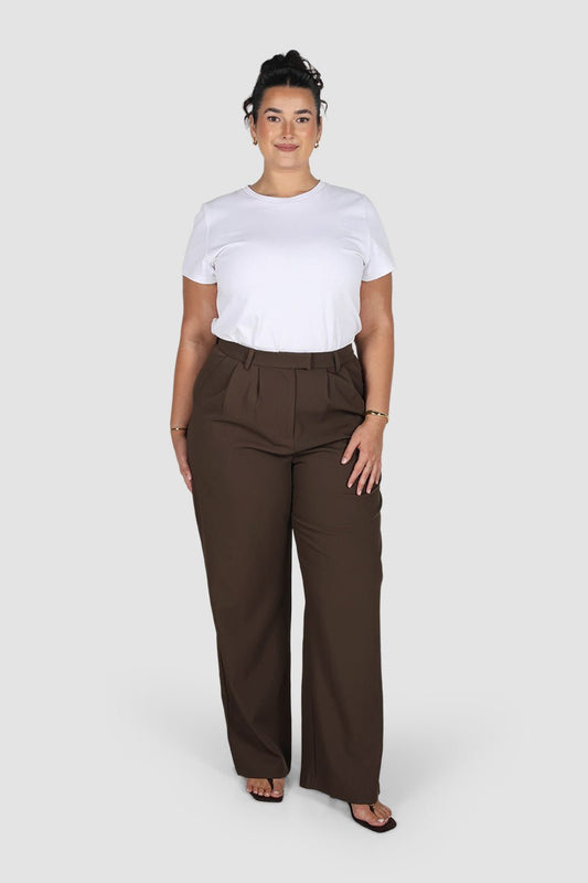 DOWNTOWN PANT CHOCOLATE TALL FIT - Fayt The Label