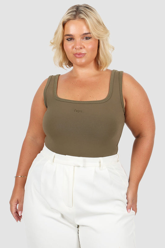 FAYT LOGO TANK OLIVE - Fayt The Label