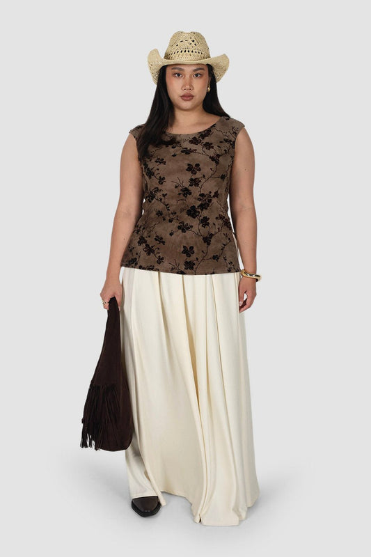IVIE TOP SEPIA PETAL - Fayt The Label
