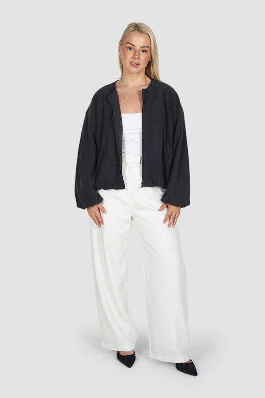 LAKIN BOMBER JACKET CHARCOAL - Fayt The Label