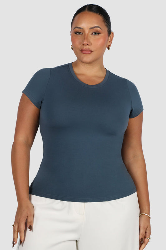 LIGHT BUTTERY TEE DEEP OCEAN - Fayt The Label