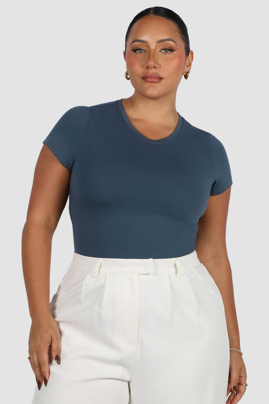 LIGHT BUTTERY TEE DEEP OCEAN - Fayt The Label