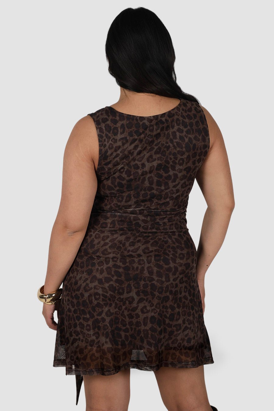 LISETTE MINI DRESS CHOC LEOPARD - Fayt The Label