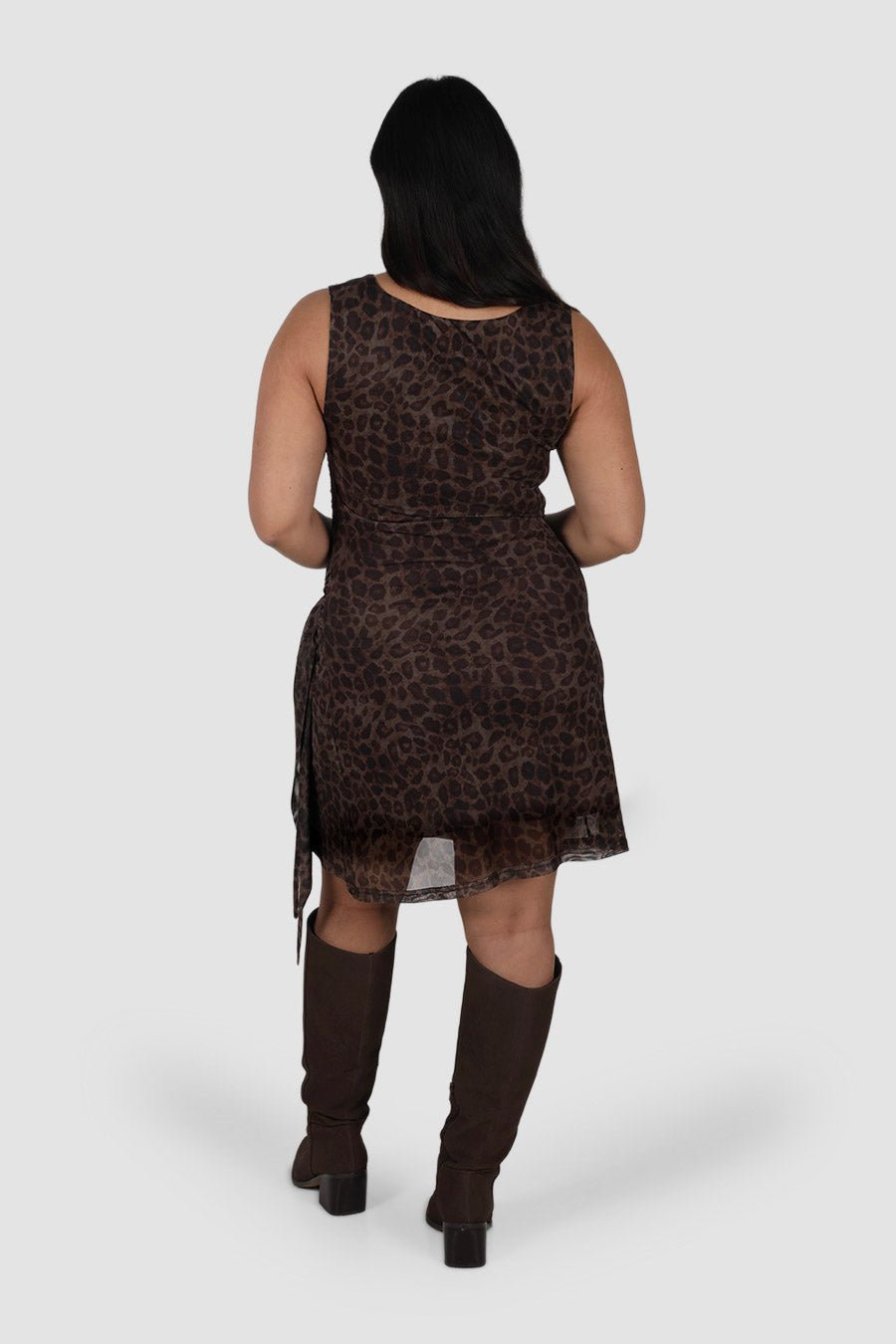 LISETTE MINI DRESS CHOC LEOPARD - Fayt The Label