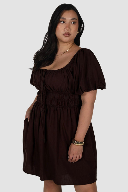LUMA MINI DRESS ESPRESSO - Fayt The Label