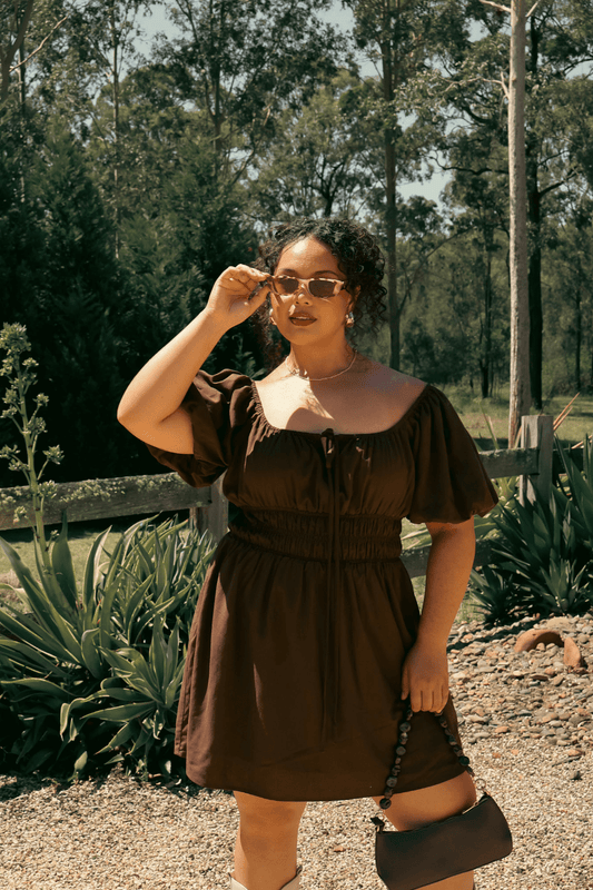 LUMA MINI DRESS ESPRESSO - Fayt The Label