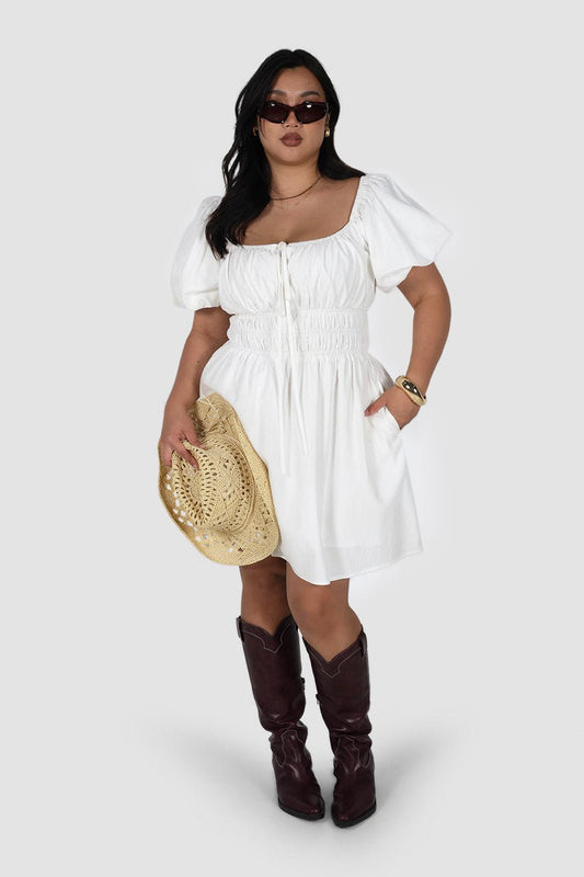 LUMA MINI DRESS WHITE - Fayt The Label
