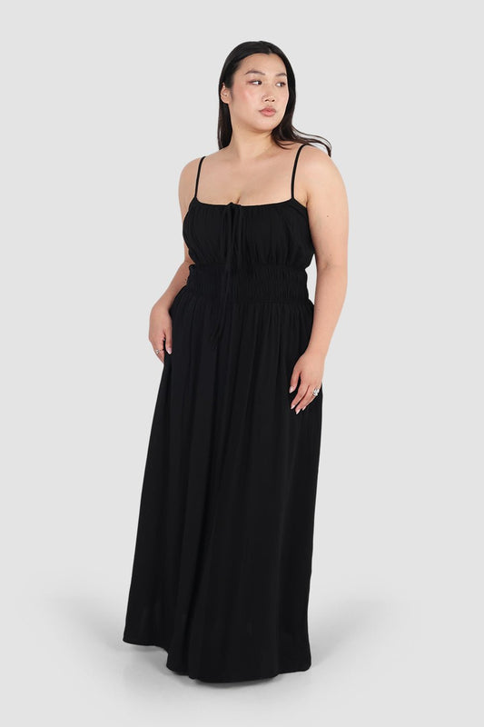 LUNARA MAXI DRESS BLACK - Fayt The Label