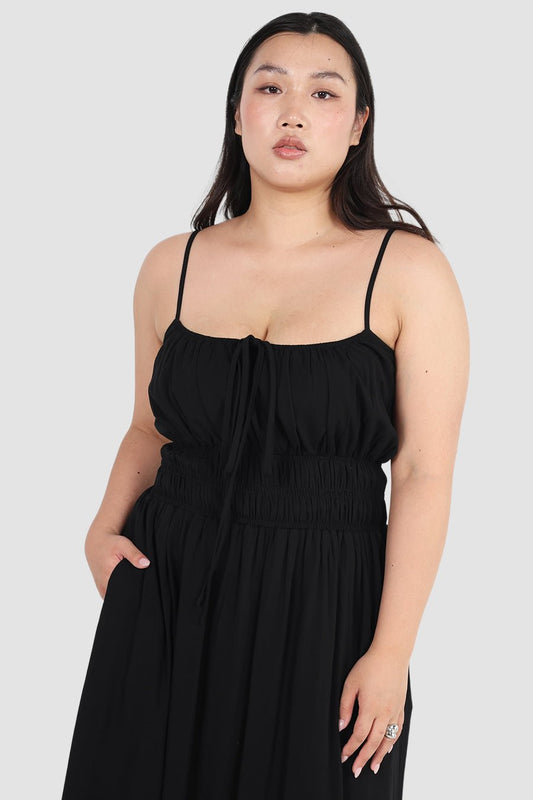 LUNARA MAXI DRESS BLACK - Fayt The Label