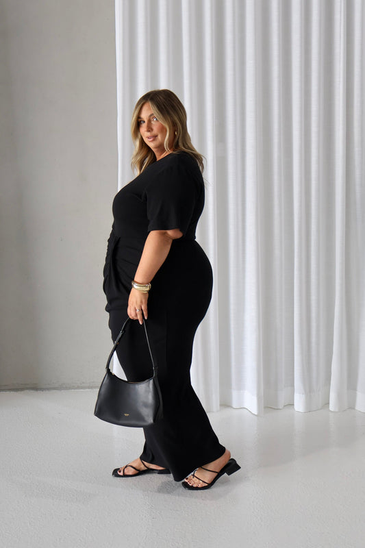 MARNIE RIB DRESS BLACK - Fayt The Label
