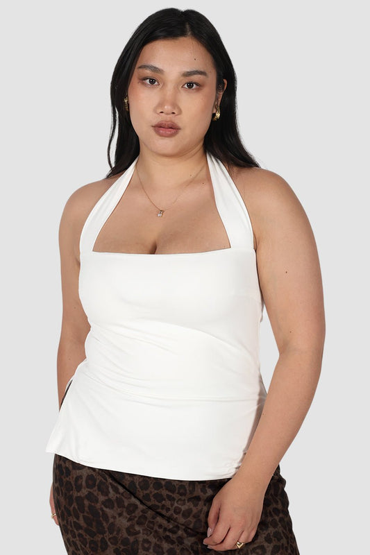 OVIE HALTER TOP WHITE - Fayt The Label