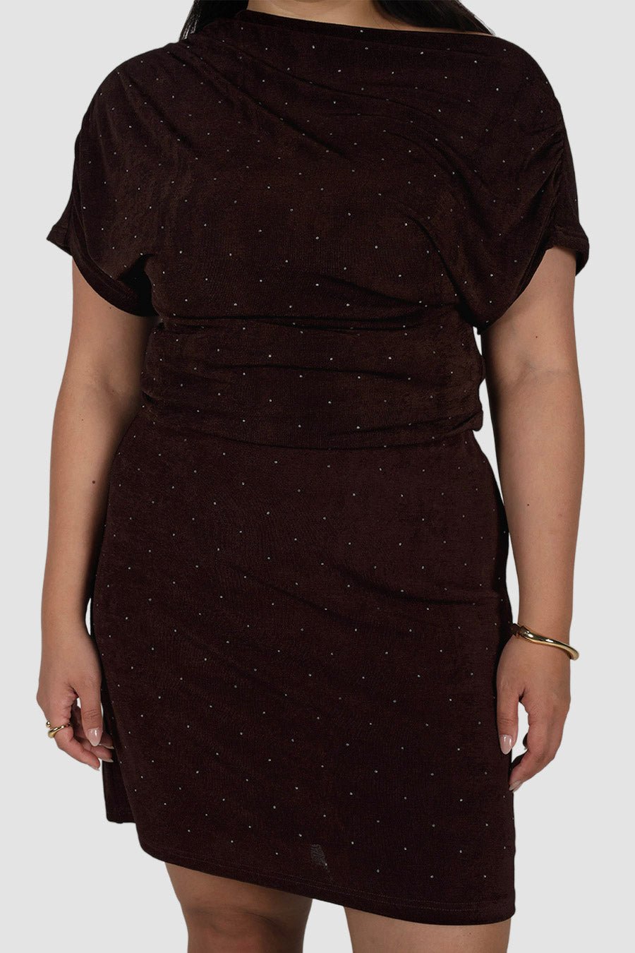 SABELA MINI SKIRT ESPRESSO SPARKLE - Fayt The Label
