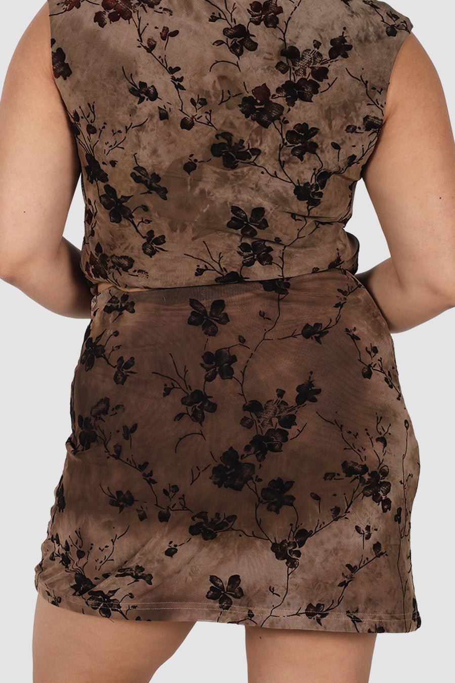 SABELA MINI SKIRT SEPIA PETAL - Fayt The Label