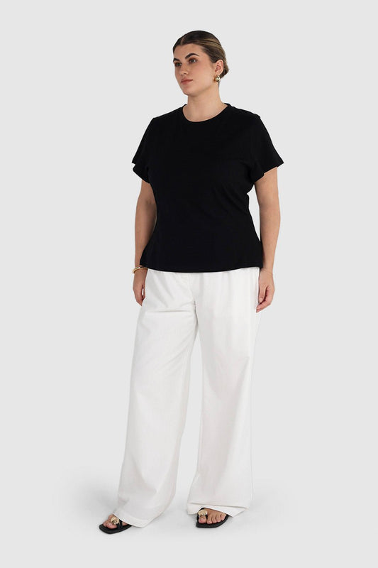 SIGNATURE SCULPT TEE BLACK - Fayt The Label