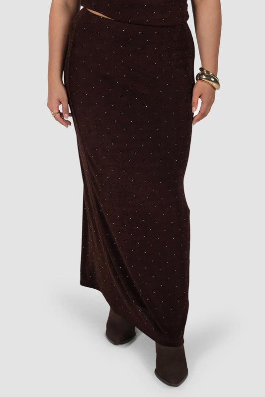 SOLA SKIRT ESPRESSO SPARKLE - Fayt The Label
