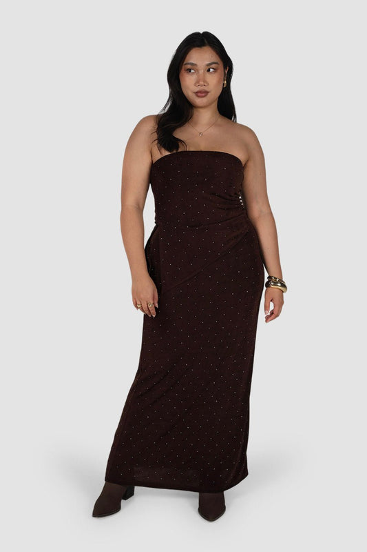 SOLA SKIRT ESPRESSO SPARKLE - Fayt The Label