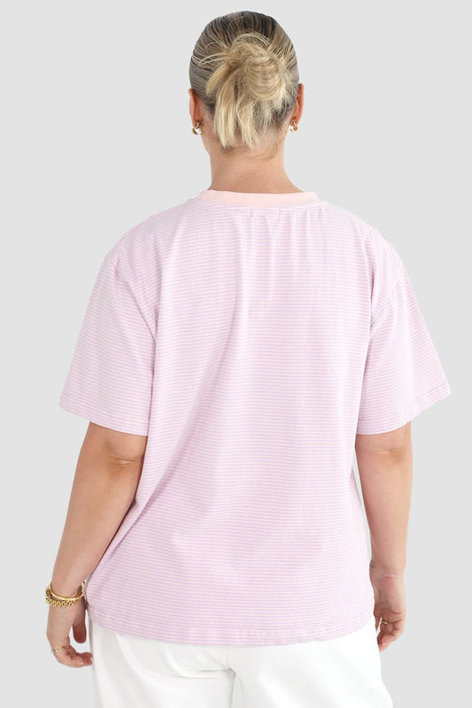SPENCER STRIPE TEE LILAC/PEACH - Fayt The Label