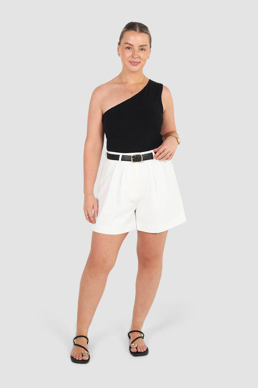 SULLIVAN ONE SHOULDER TOP BLACK - Fayt The Label